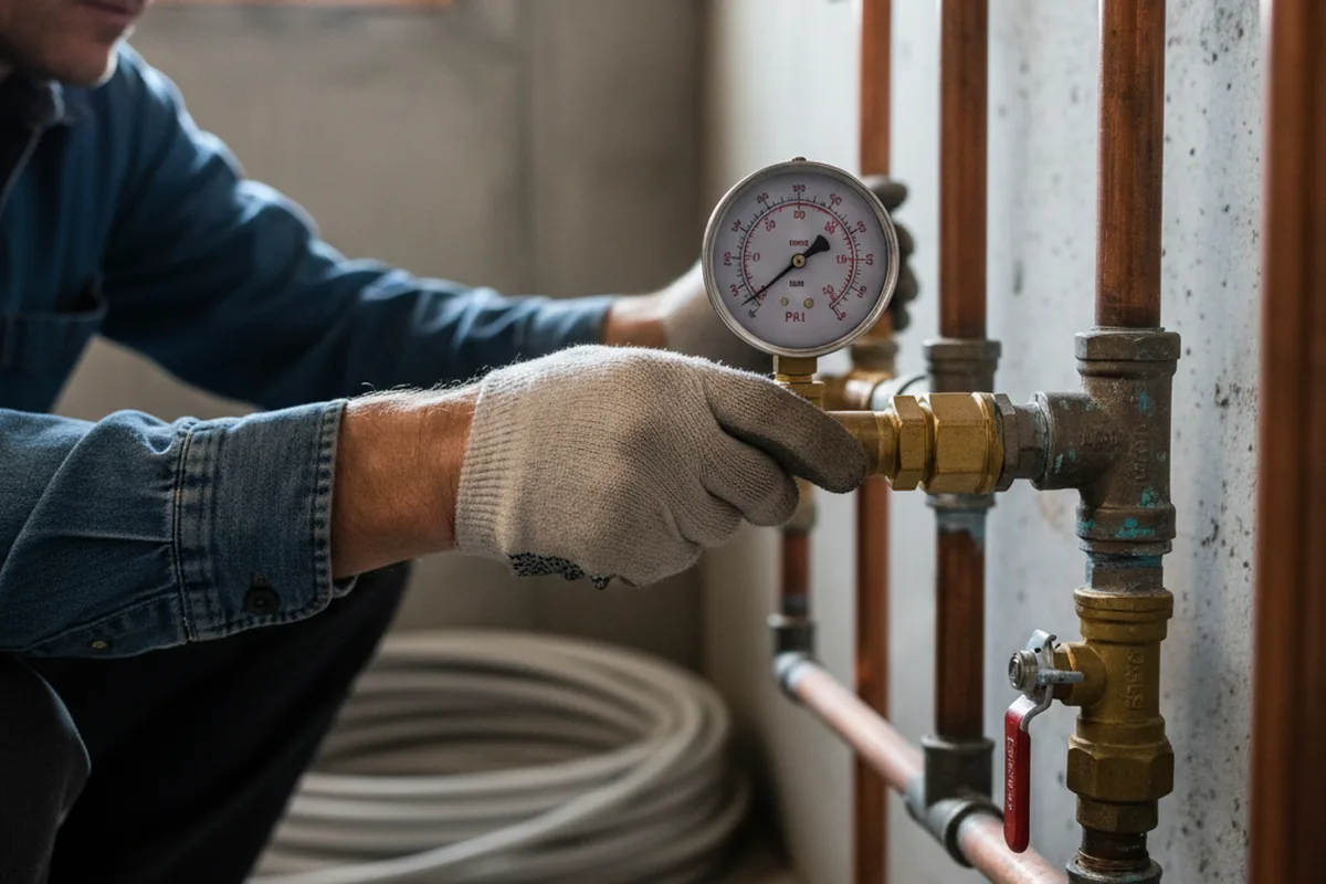 Pressure testing a repaired line during Water Line Repair in Gueydan