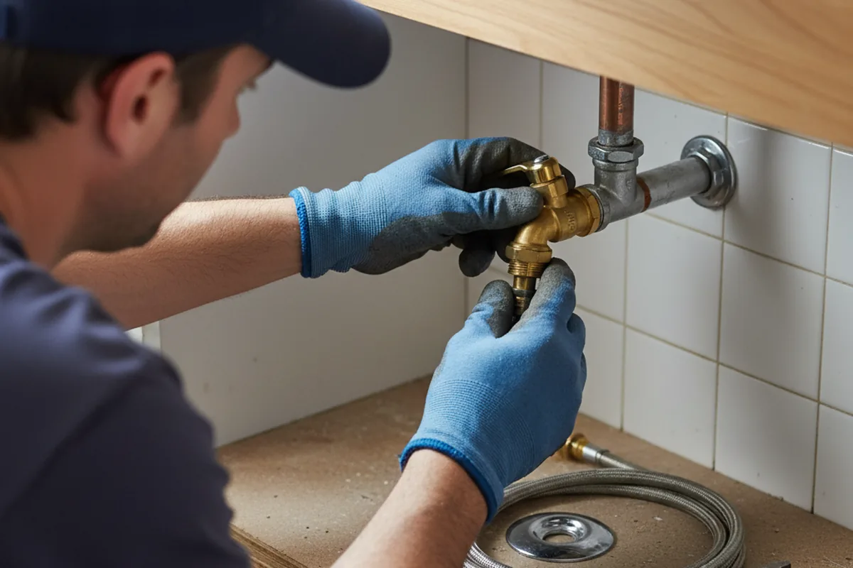 Shutoff valve and fitting work during Faucet and Fixture Repair in Gueydan